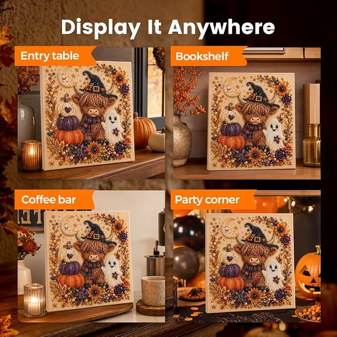 Cute Ghost Diamond Painting Kit – 3D Halloween Pearl Bead Wall Art