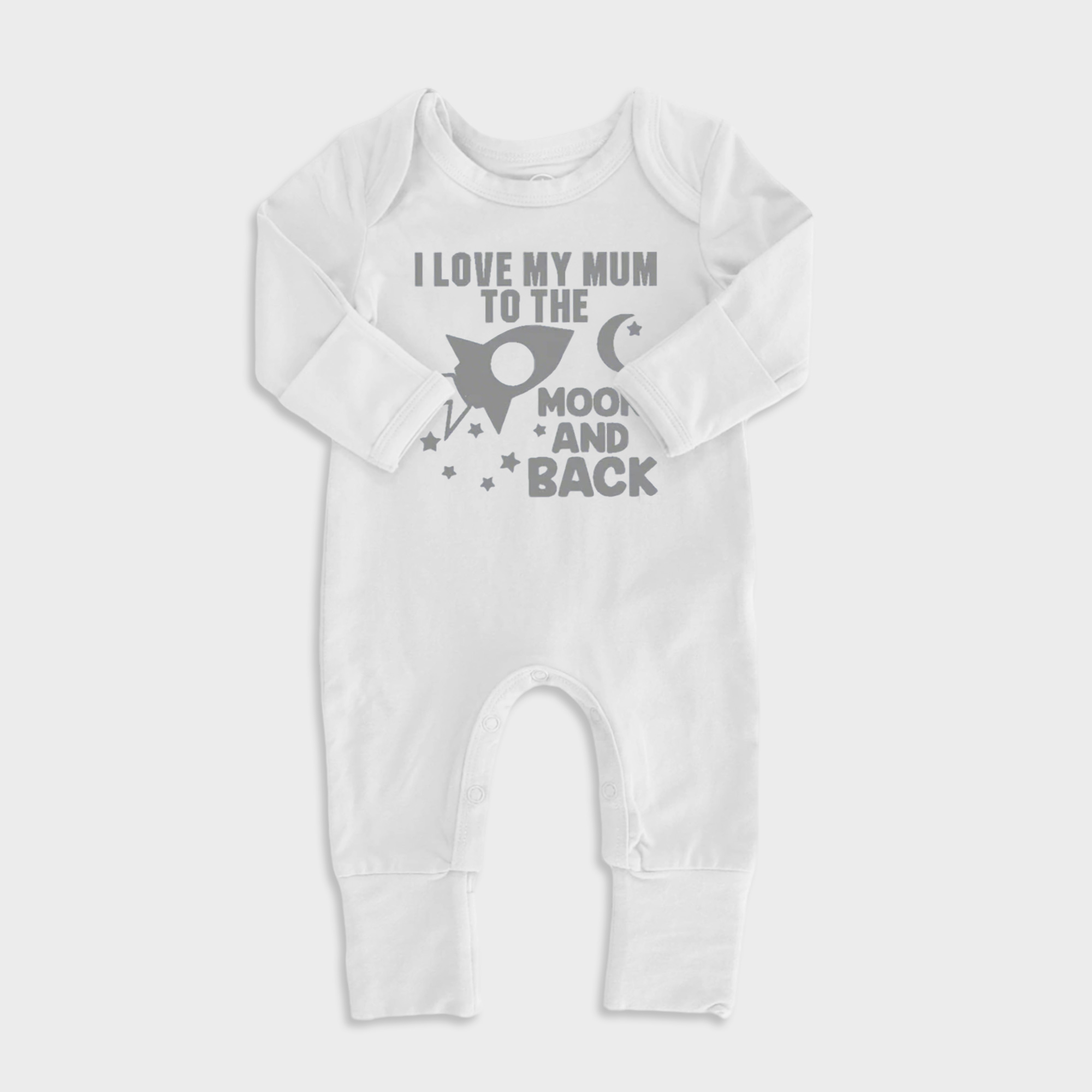 To The Moon And Back Baby Full Length Snap Rompers