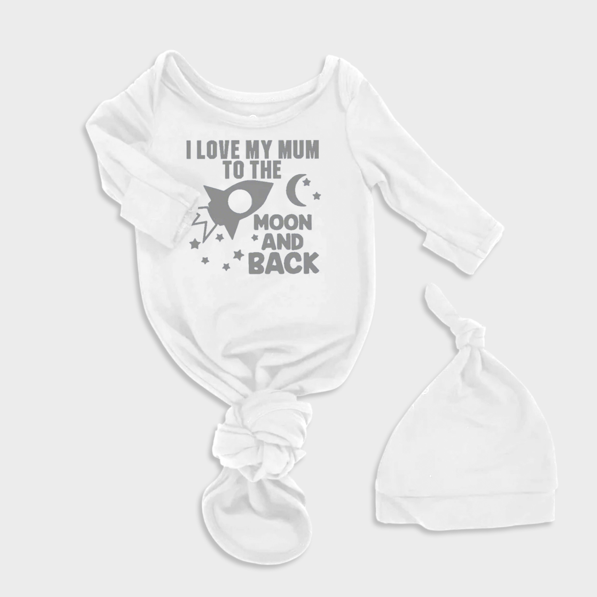 To The Moon And Back 2Pcs Baby Knot Gowns