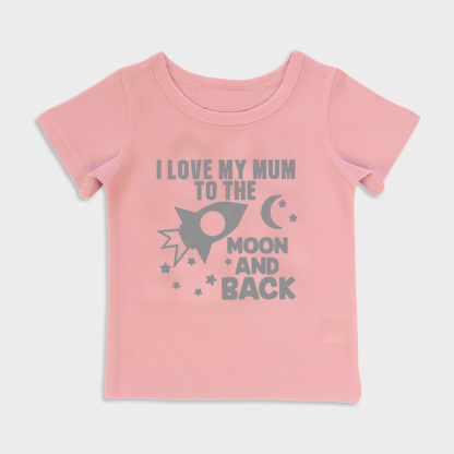 baby shirt - to the moon and back kids t shirt toddler top pink in pink
