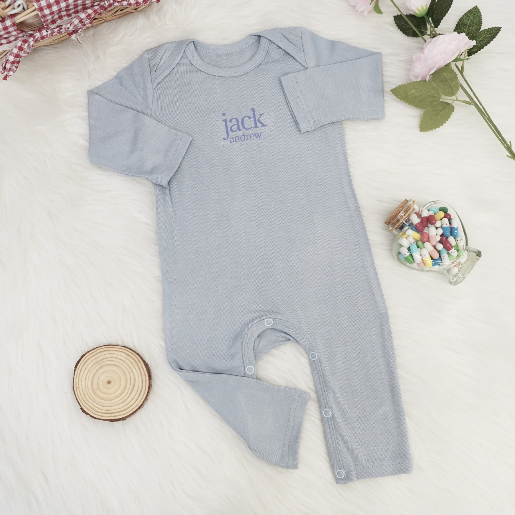 Personalized Full Length Snap Rompers