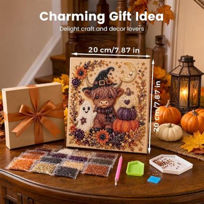 Cute Ghost Diamond Painting Kit – 3D Halloween Pearl Bead Wall Art