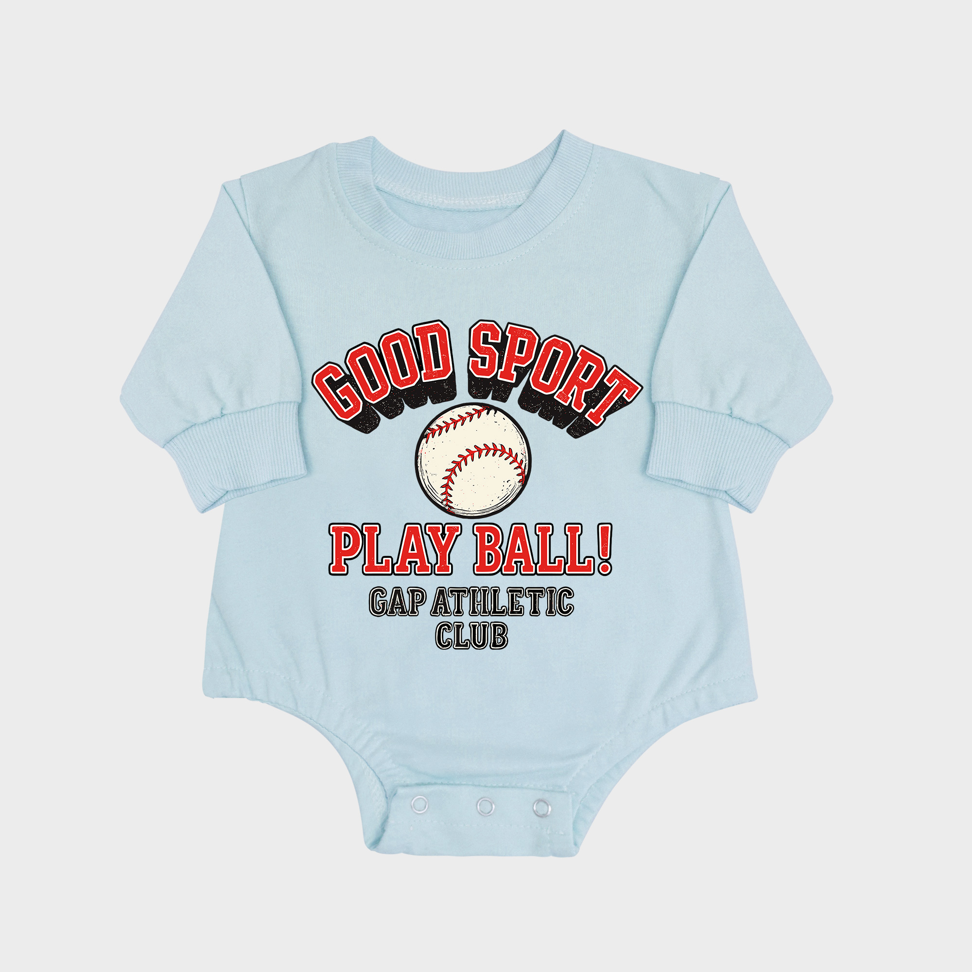 Good Sport Long-sleeved Triangle Onesies Aqua baby romper