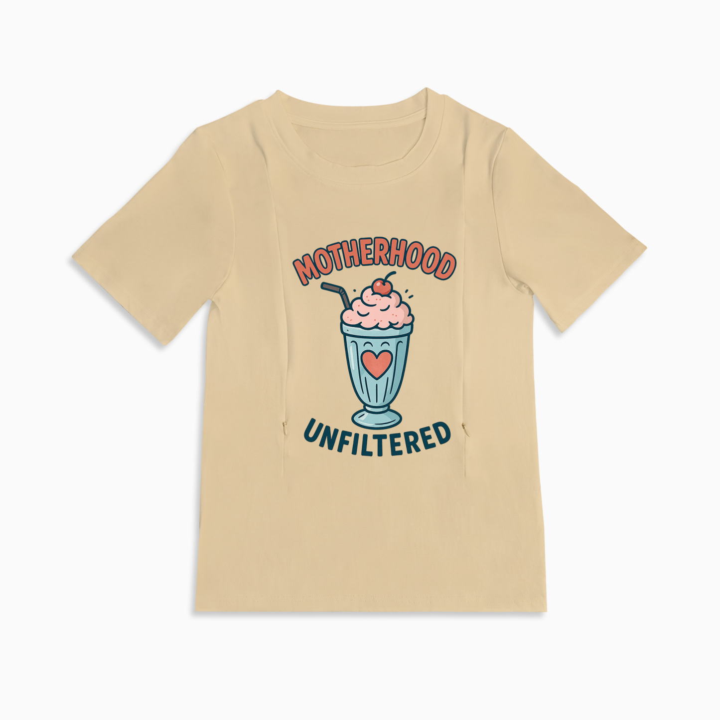 Postpartum Nursing Top | Funny Motherhood Unfiltered Design | Zipper
