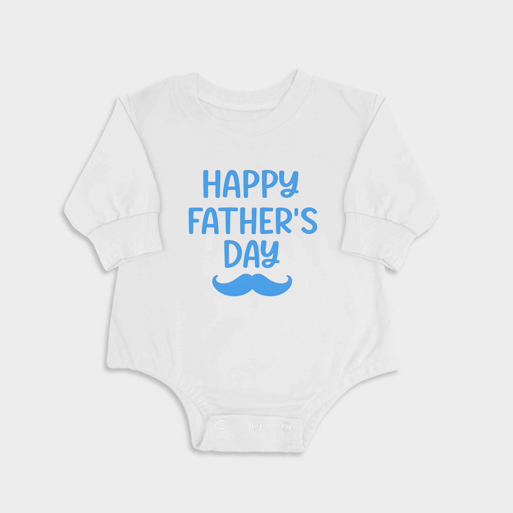 Happy Fathers Day w/moustache - Long Sleeve Newborn & Baby bodysuits