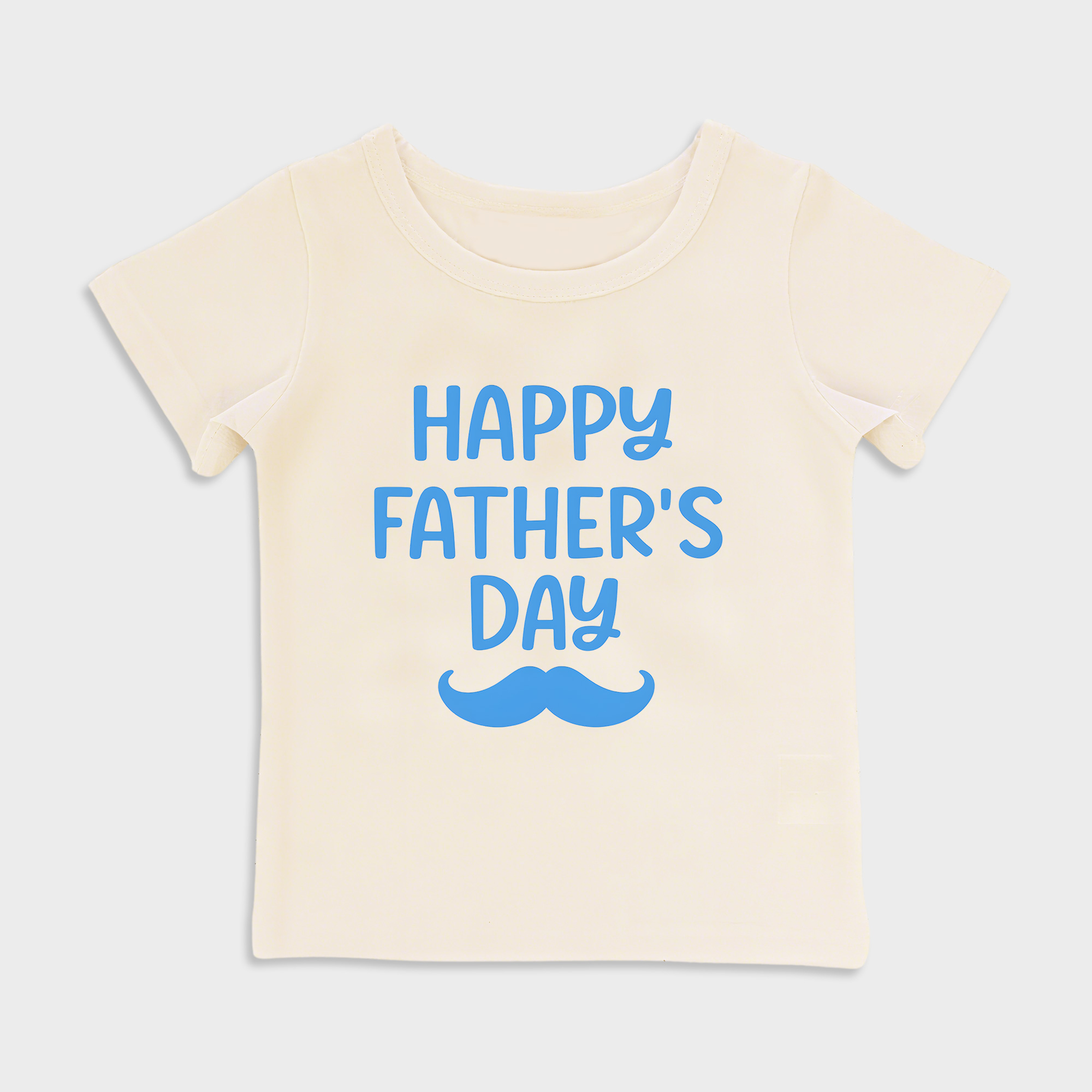 baby shirt - happy fathers day w/moustache kids t shirt toddler top beige in beige