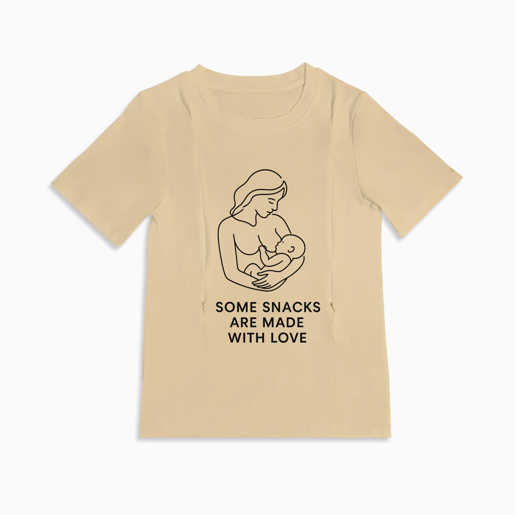 Funny Nursing Tee | Snacks Are Made with Love | Discreet Side Zippers