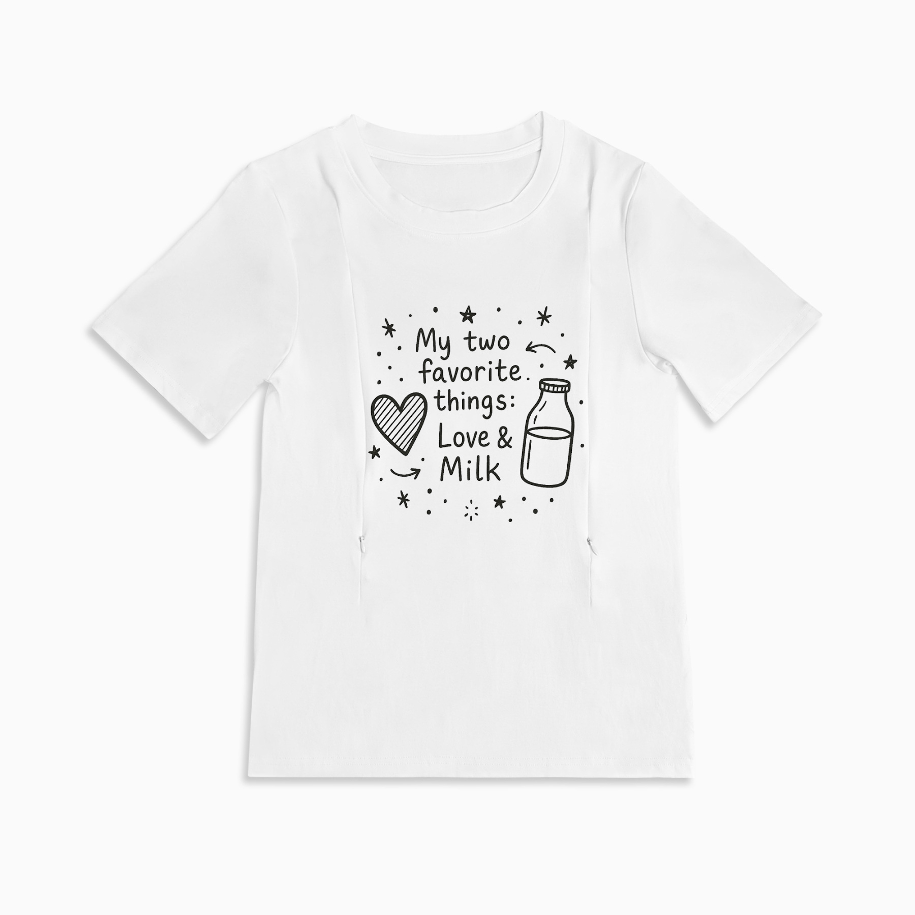 Postpartum Wardrobe Essential | Love & Milk Nursing Tee with Zippers