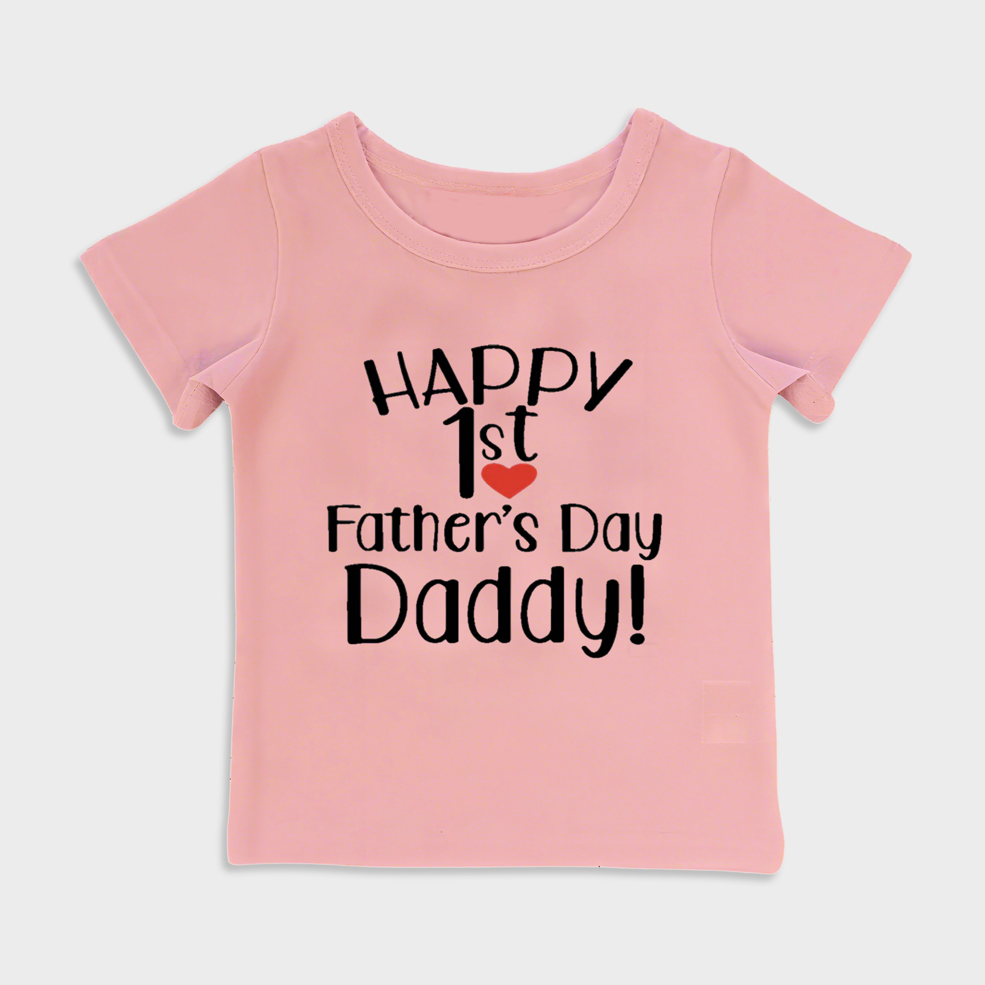 baby shirt - happy 1st fathers day kids t shirt toddler top pink in pink