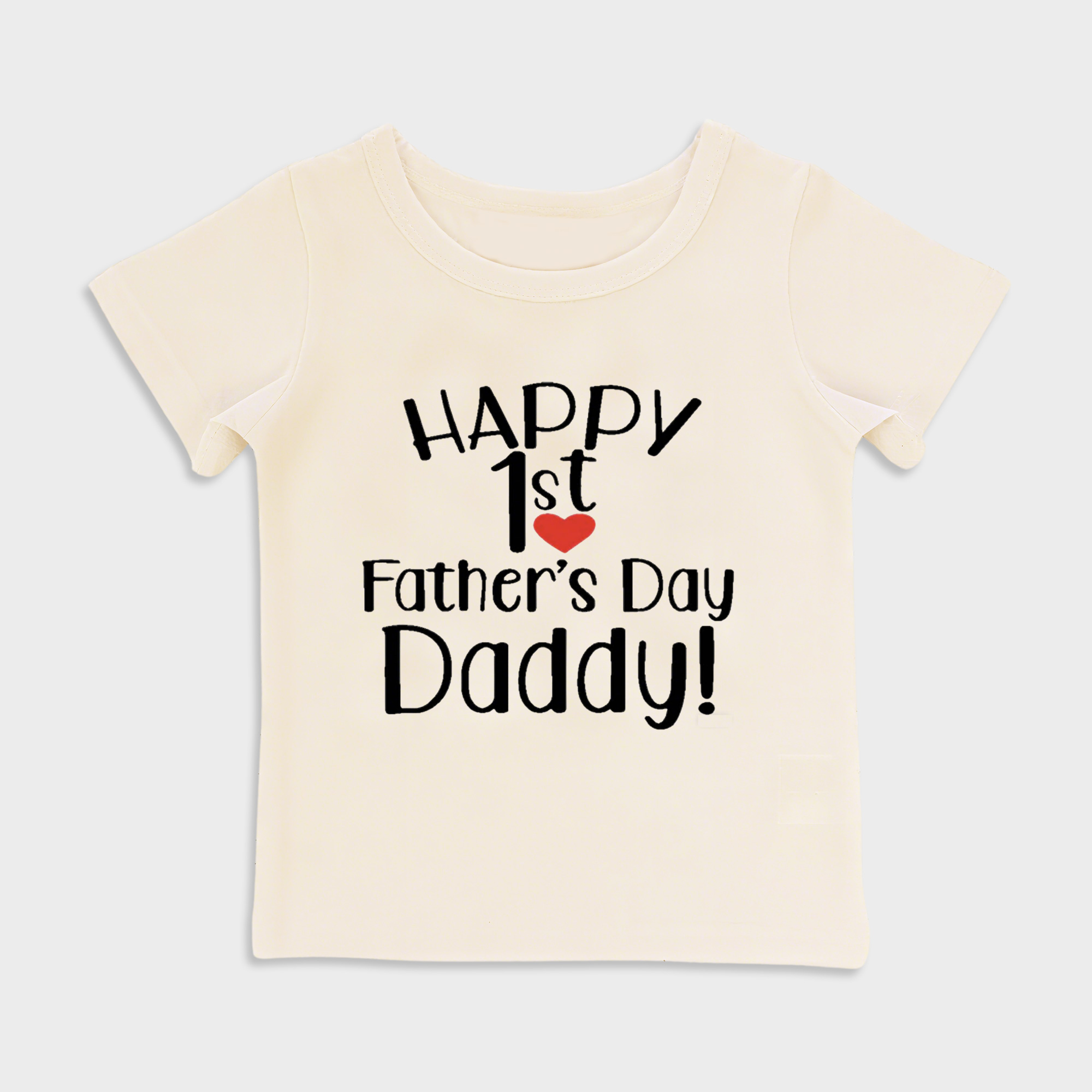 baby shirt - happy 1st fathers day kids t shirt toddler top beige in beige