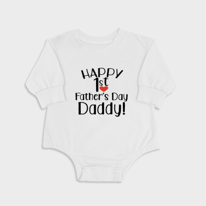 Happy 1st Fathers Day - Long Sleeve Newborn & Baby bodysuits