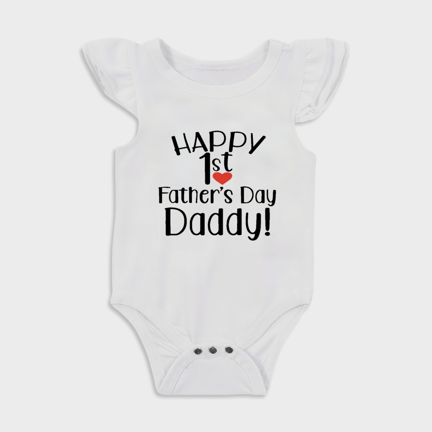 Happy 1st Fathers Day - Baby Girl Ruffle Sleeve bodysuits