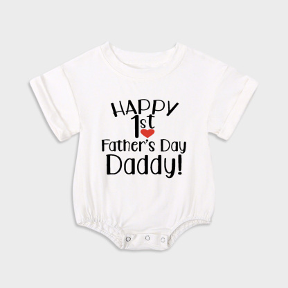 Happy 1st Fathers Day Baby Onesie