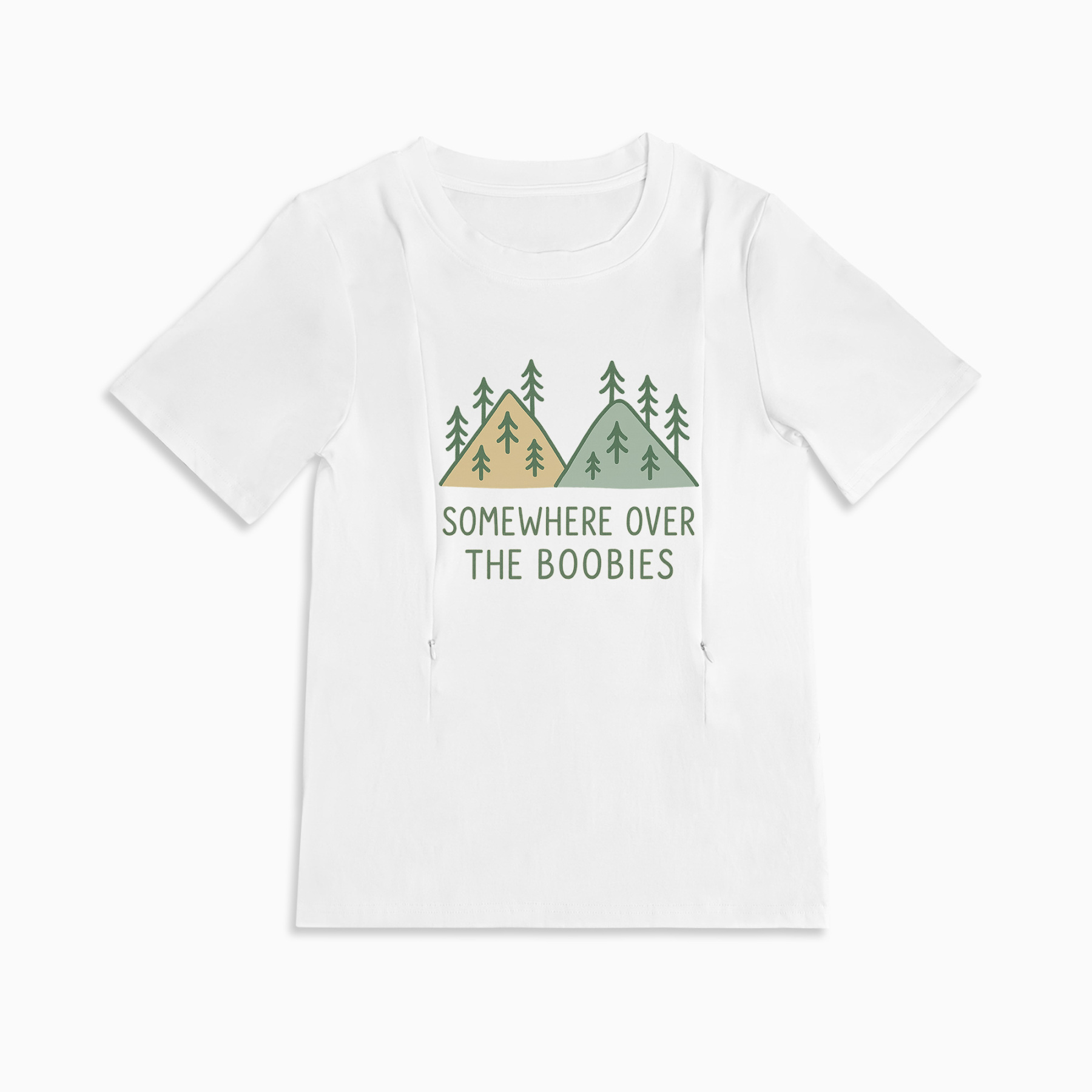 Humorous Nursing T-Shirt | "Somewhere Over the Boobies" Rainbow Tee