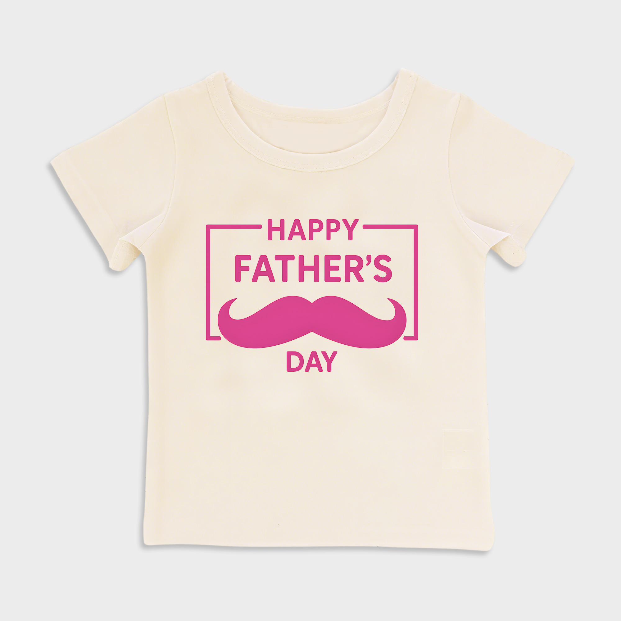 baby shirt - happy fathers day moustache kids t shirt toddler top beige in beige