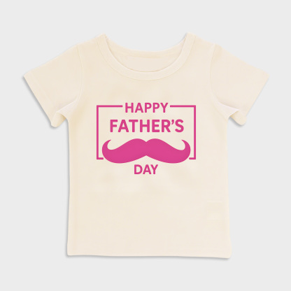 baby shirt - happy fathers day moustache kids t shirt toddler top beige in beige