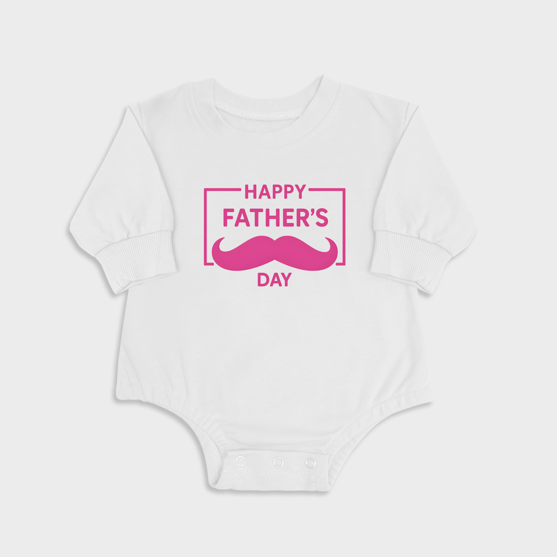 Happy Fathers Day Moustache - Long Sleeve Newborn & Baby bodysuits