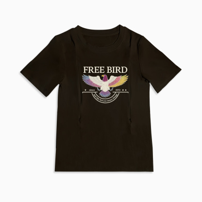 Mom Breastfeeding Nursing T-Shirt - FREE BIRD