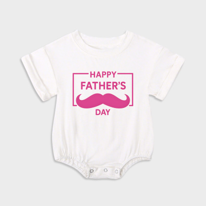 Happy Fathers Day Moustache Baby Onesie