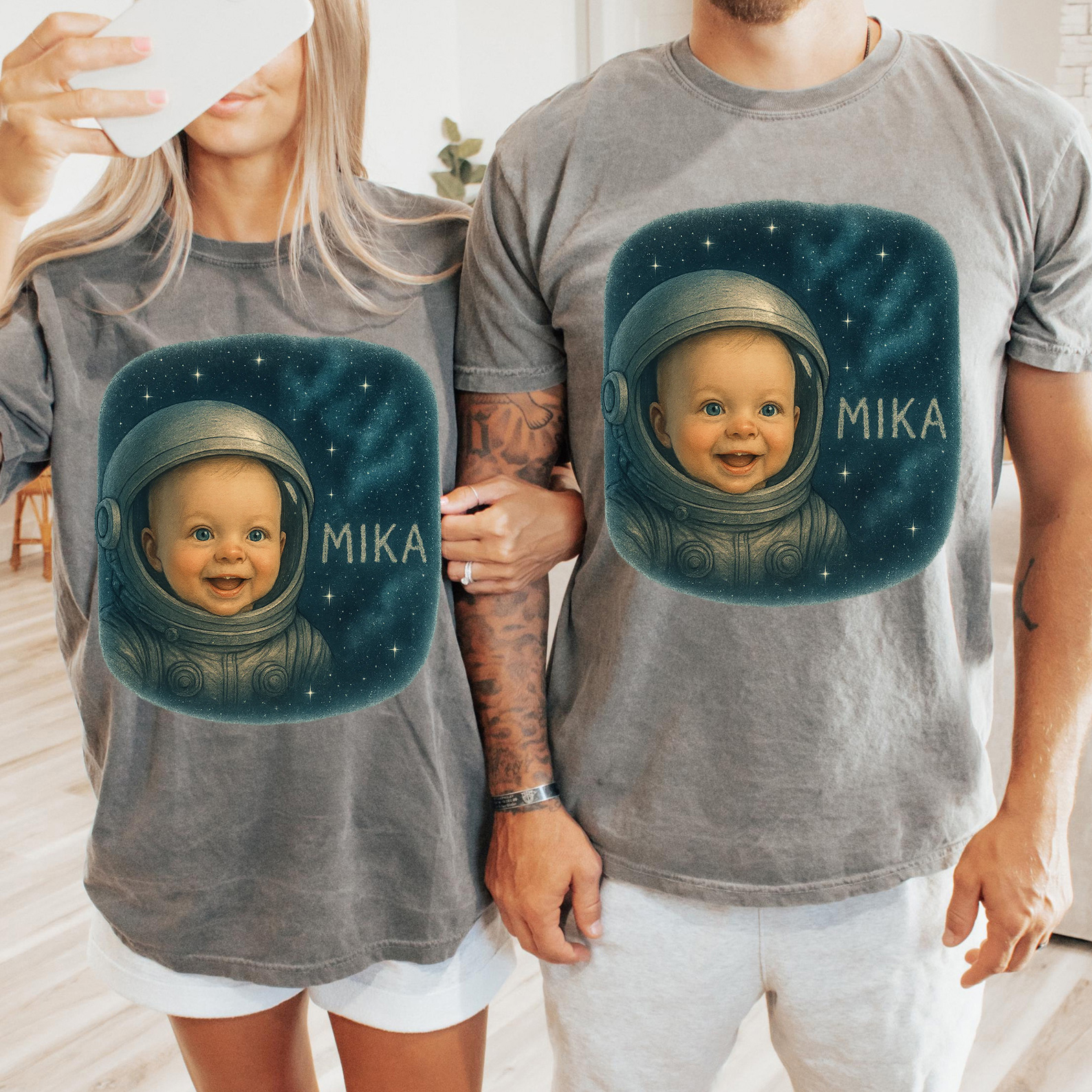 Family Matching Custom Astronaut T-Shirt