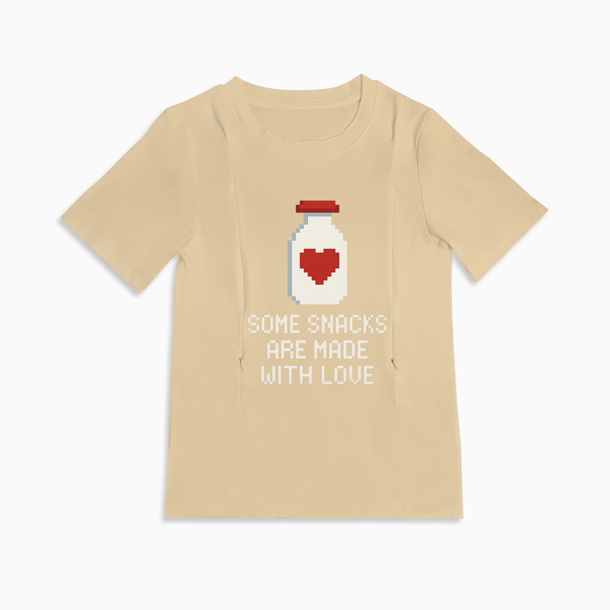 Discreet Breastfeeding Top | Side Zipper | "Snacks Made with Love"