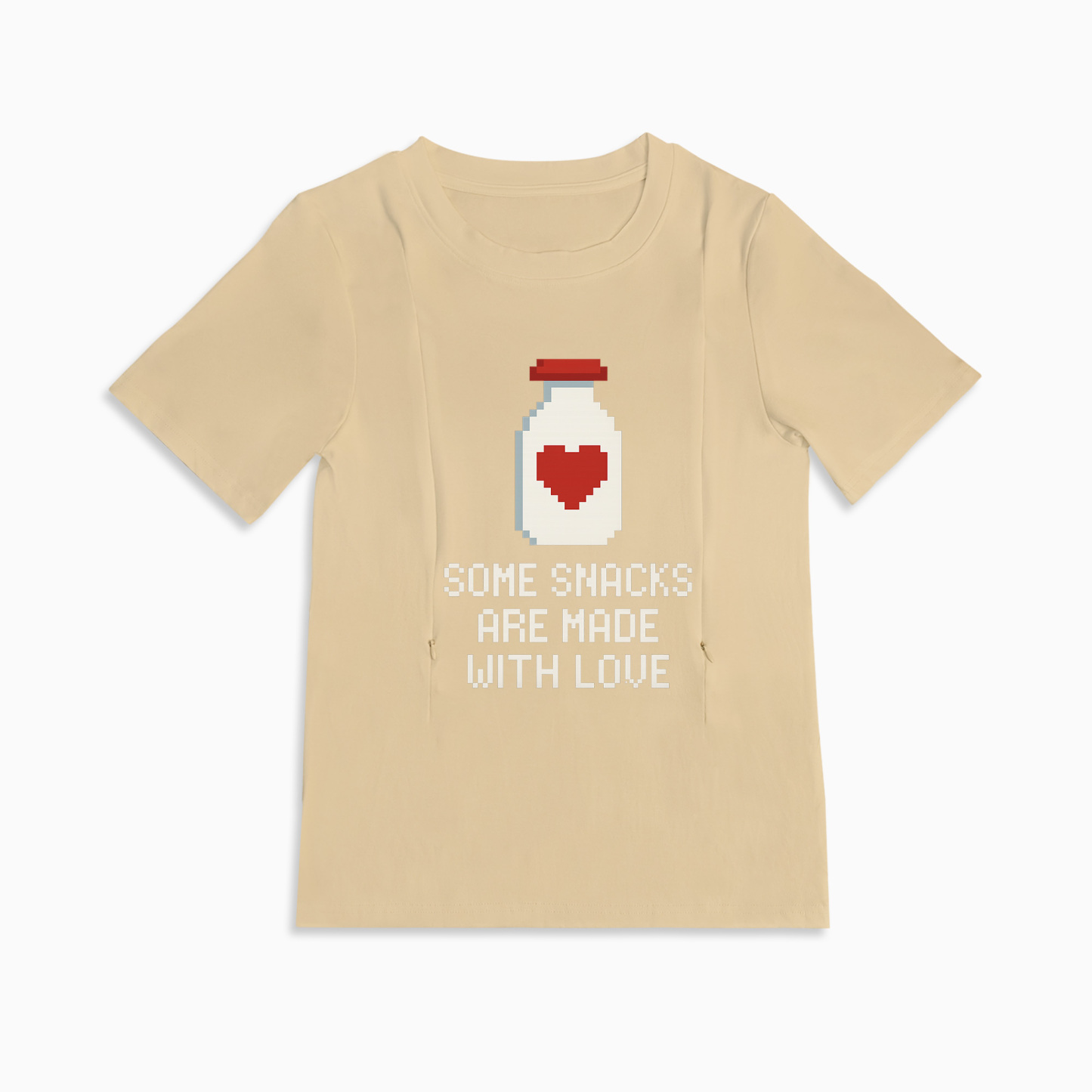 Discreet Breastfeeding Top | Side Zipper | "Snacks Made with Love"