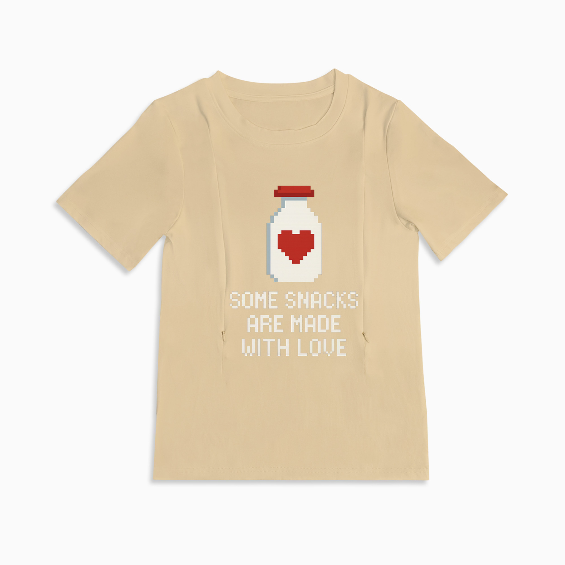 Discreet Breastfeeding Top | Side Zipper | "Snacks Made with Love"