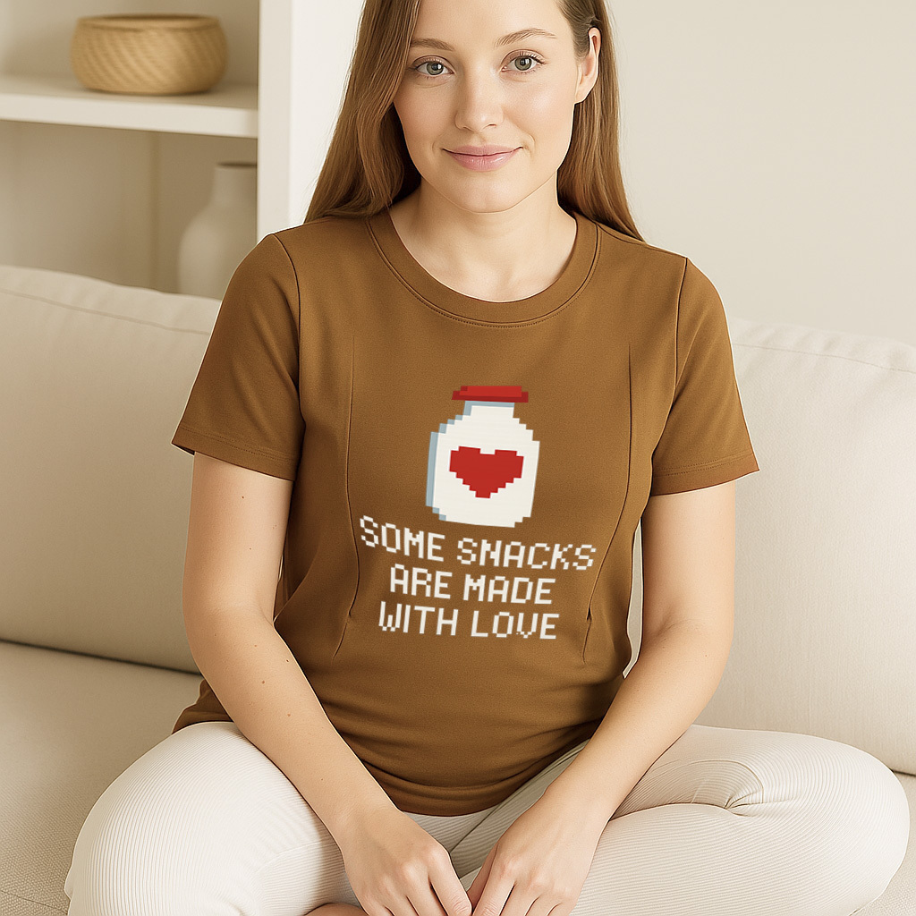 Discreet Breastfeeding Top | Side Zipper | "Snacks Made | brand