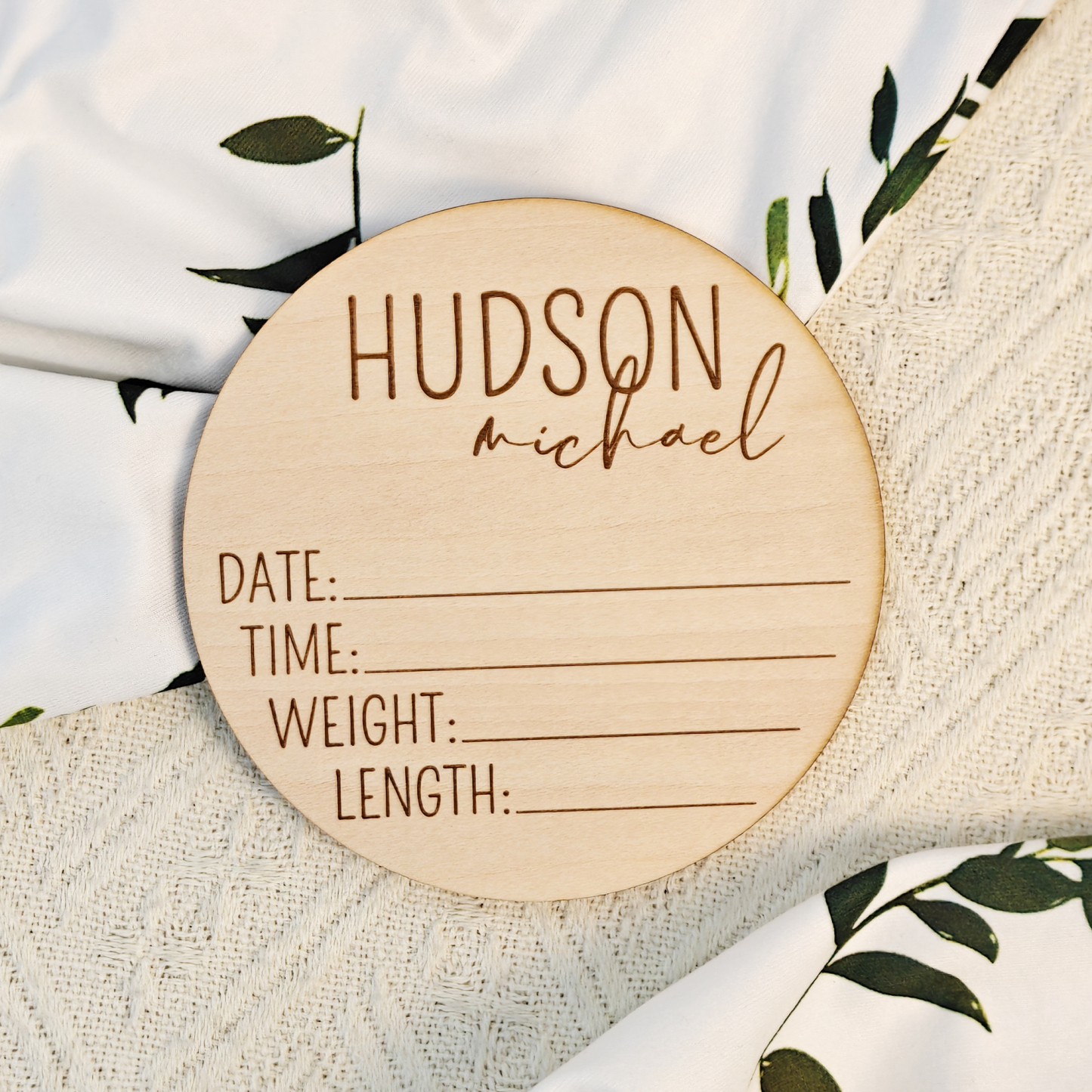 Personalized Baby Birth Stats Wood Block
