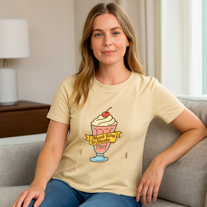 Zipper Nursing T-Shirt | Cute 24/7 Diner Graphic | Soft | totkeeps