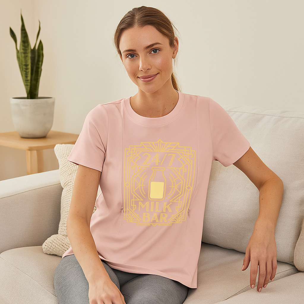 Funny Nursing Tee for Moms | 24/7 Milk Bar - No Closing Time