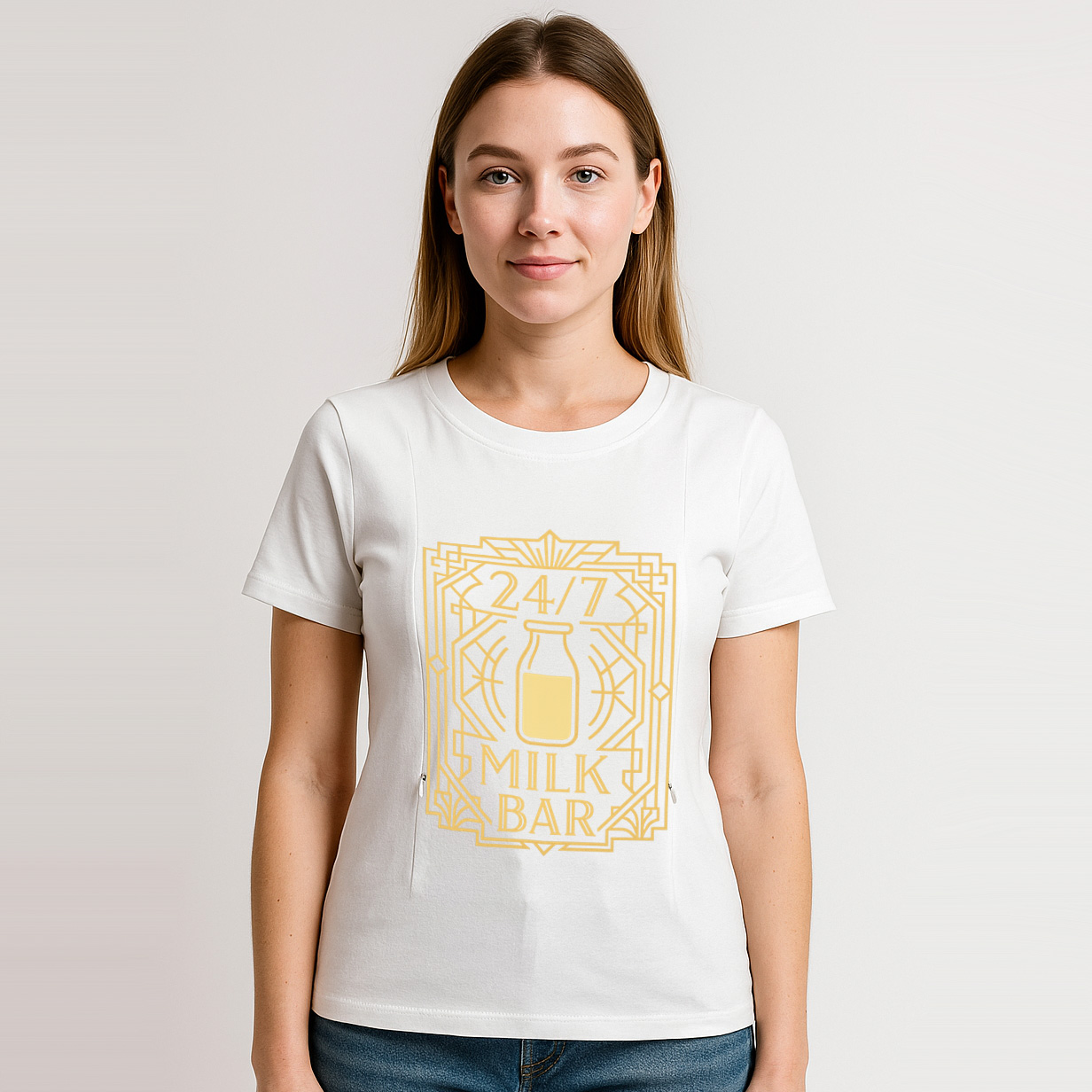 Funny Nursing Tee for Moms | 24/7 Milk Bar - No Closing Time