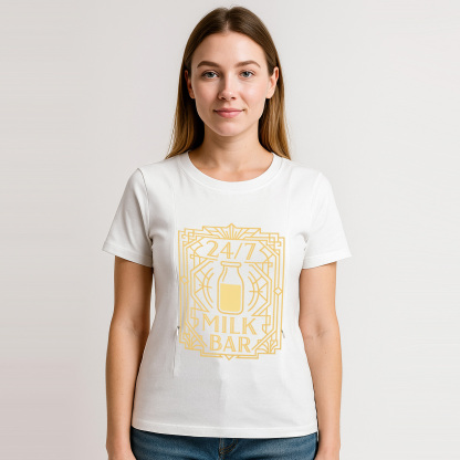 Funny Nursing Tee for Moms | 24/7 Milk Bar - No Closing Time