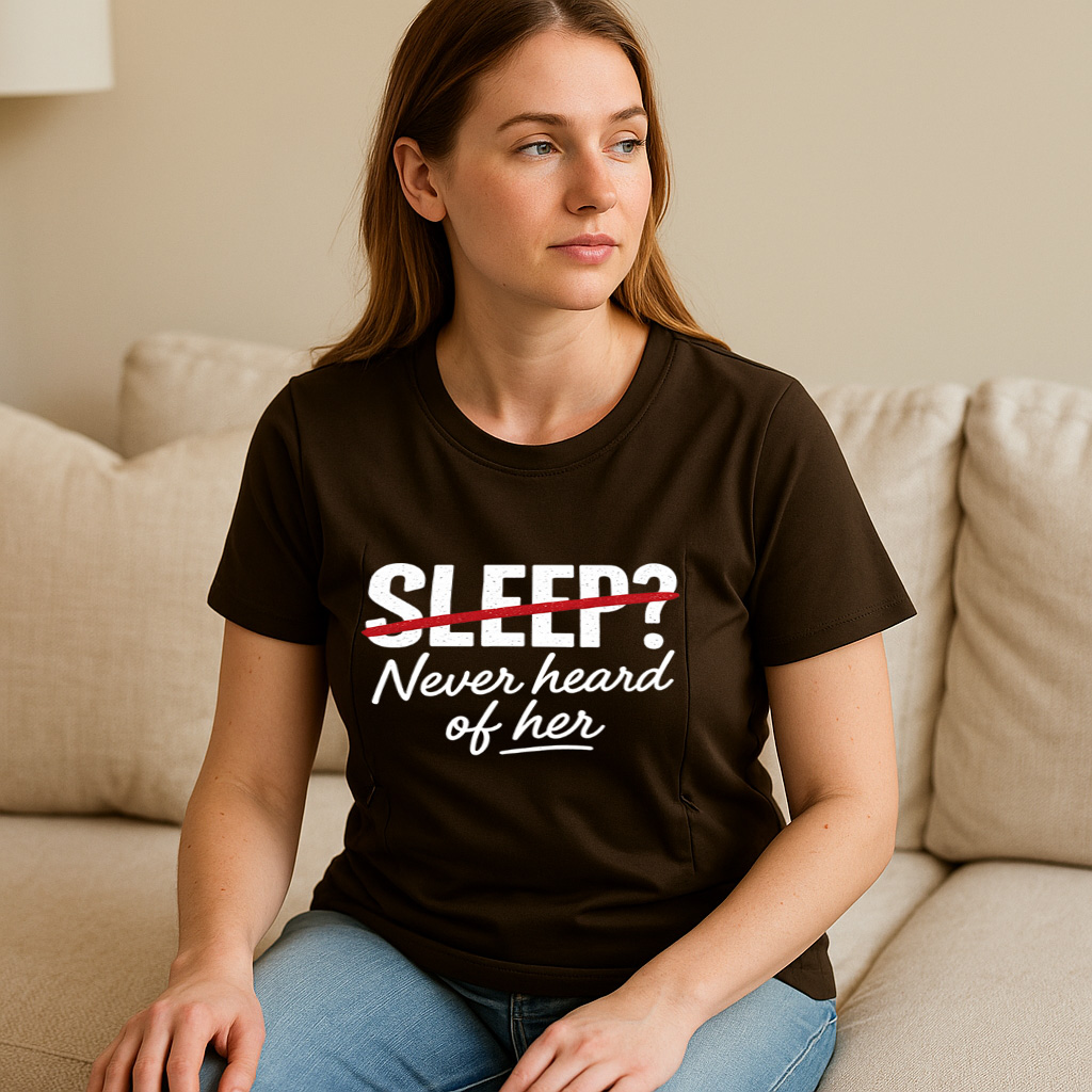 Side Zipper Breastfeeding Top | "Sleep? Never Heard of  | brand