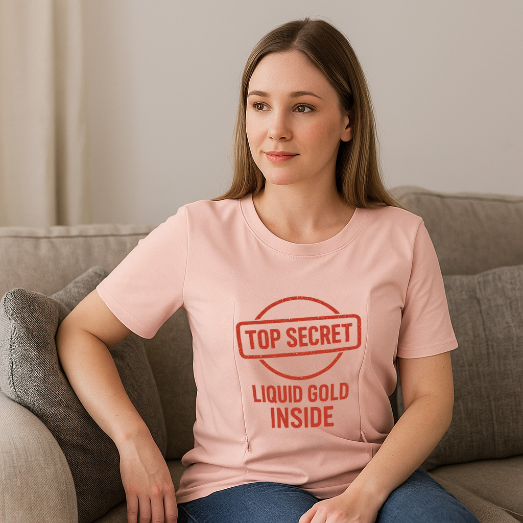 totkeeps Liquid Gold Nursing Tee | Discreet Side Zipper | brand