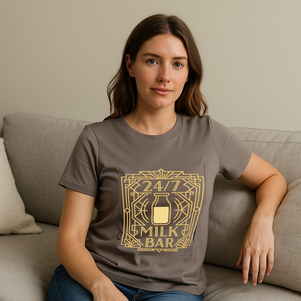 Funny Nursing Tee for Moms | 24/7 Milk Bar - No Closing Time