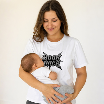 Zipper Nursing T-Shirt | Humorous Boob Juice Graphic |  | brand