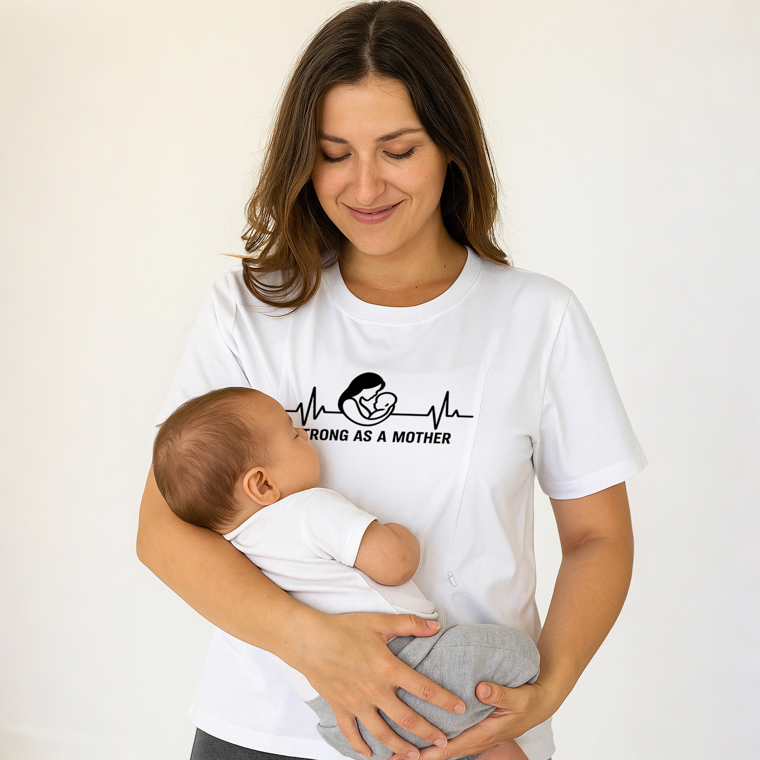 Strong as a Mother Breastfeeding Shirt | Empowering Tee | brand