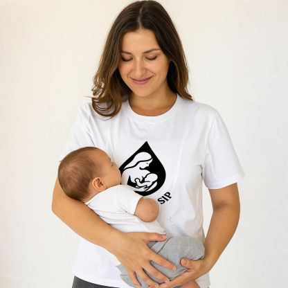 "Love at First Sip" Breastfeeding Top | Soft Cotton & E | brand