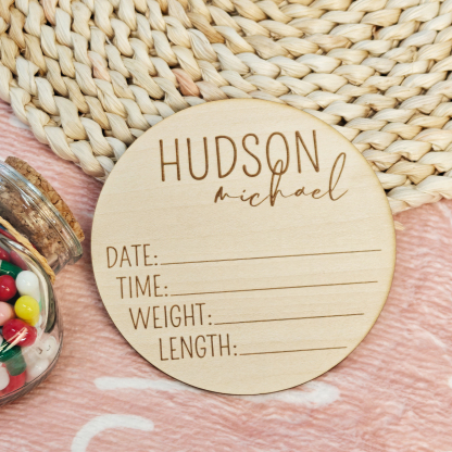 Personalized Baby Birth Stats Wood Block