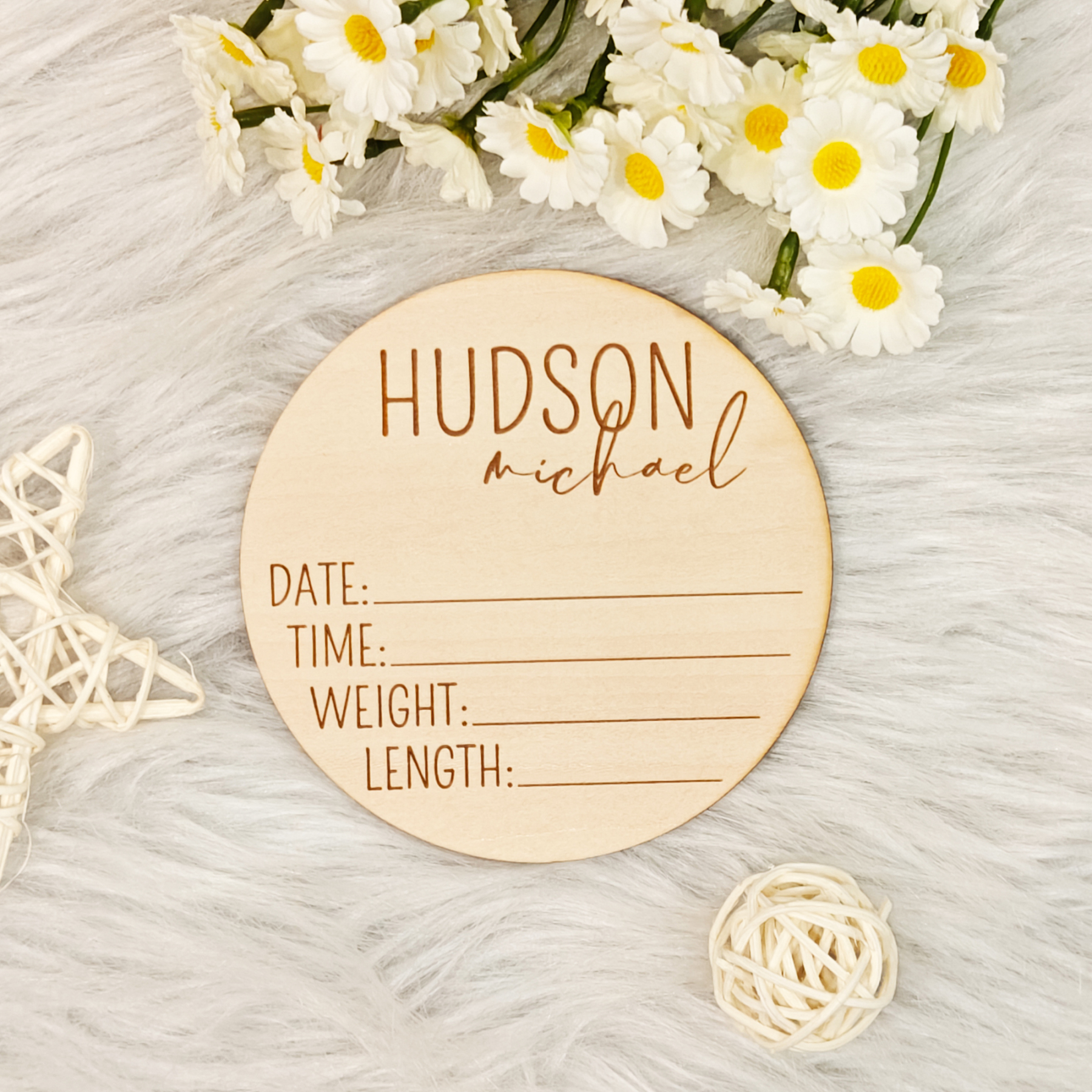 Personalized Baby Birth Stats Wood Block