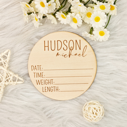 Personalized Baby Birth Stats Wood Block