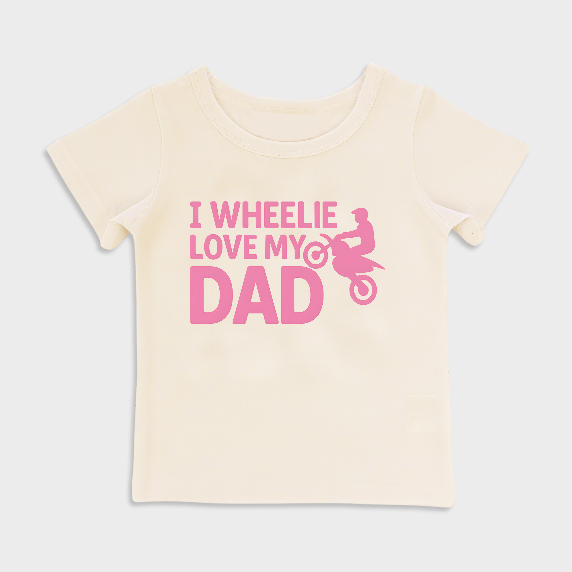 baby shirt - i wheelie love my dad pink kids t shirt toddler top beige in beige