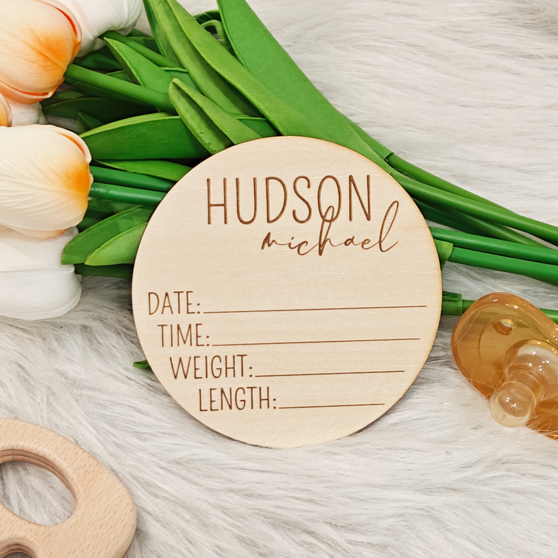 Personalized Baby Birth Stats Wood Block
