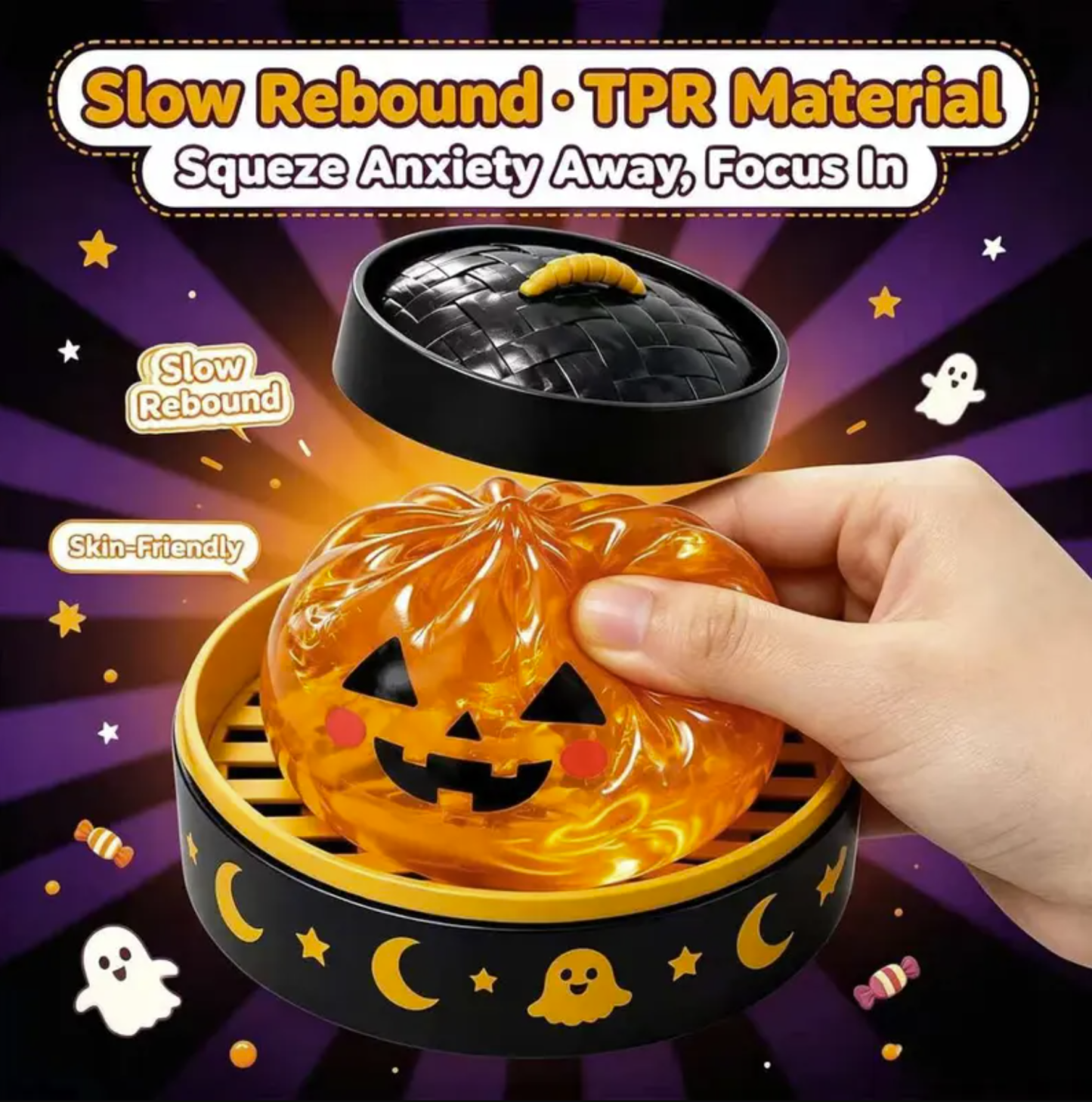 2026 Halloween New Ghost Squishy Toys-6psc