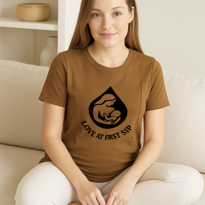 "Love at First Sip" Breastfeeding Top | Soft Cotton & E | brand