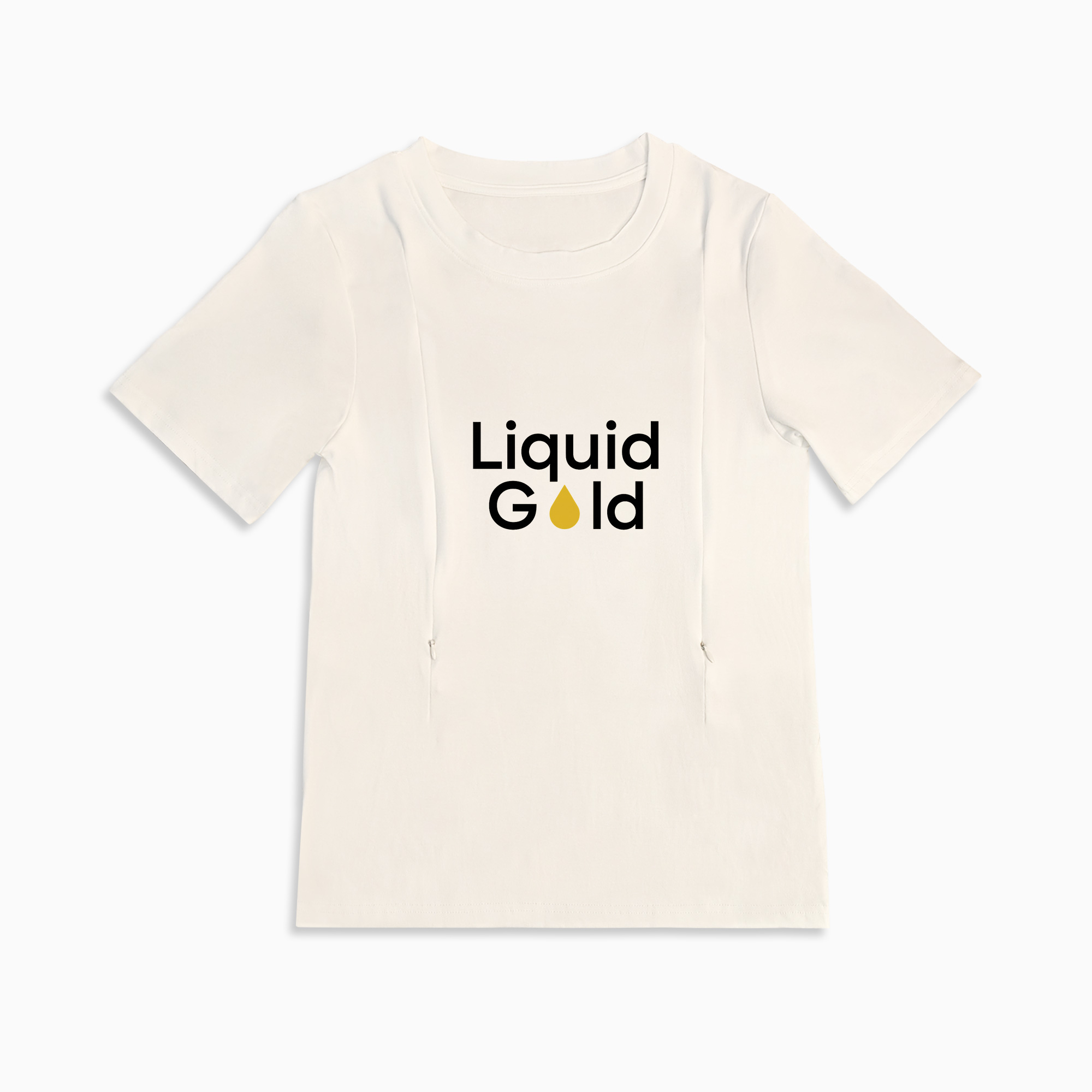 Zipper Nursing T-shirt | "liquid Gold" Slogan | Soft Cotton