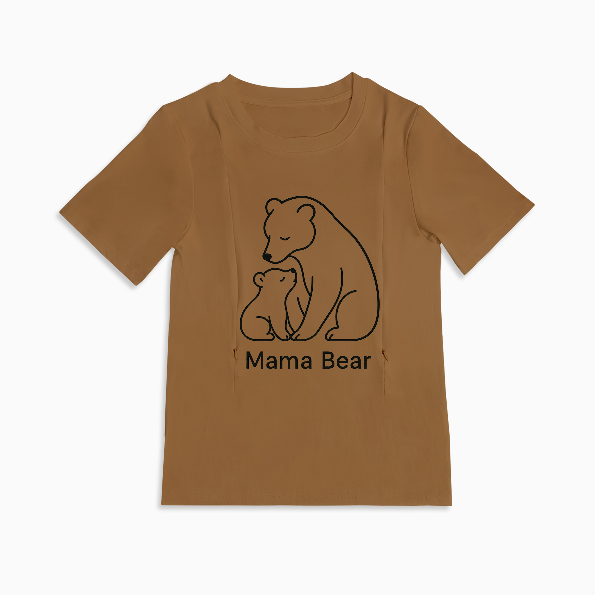 Mama Bear Breastfeeding Tee | Cute Graphic Top with Hidden Zippers