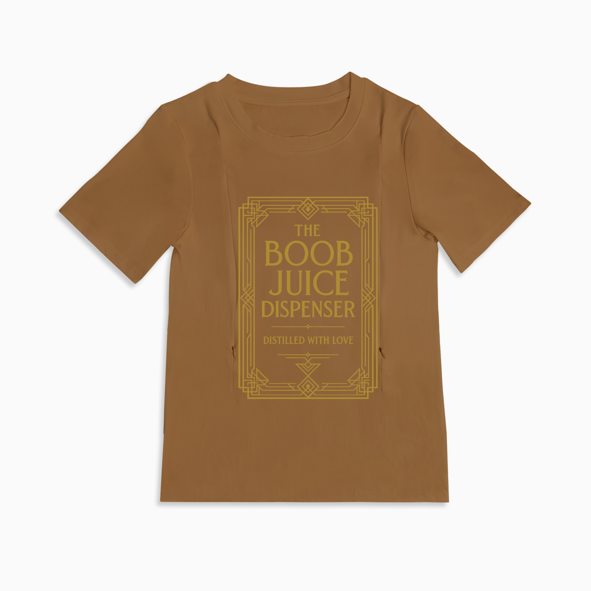 Zipper Nursing Tee for Moms | Boob Juice Dispenser Funny Slogan