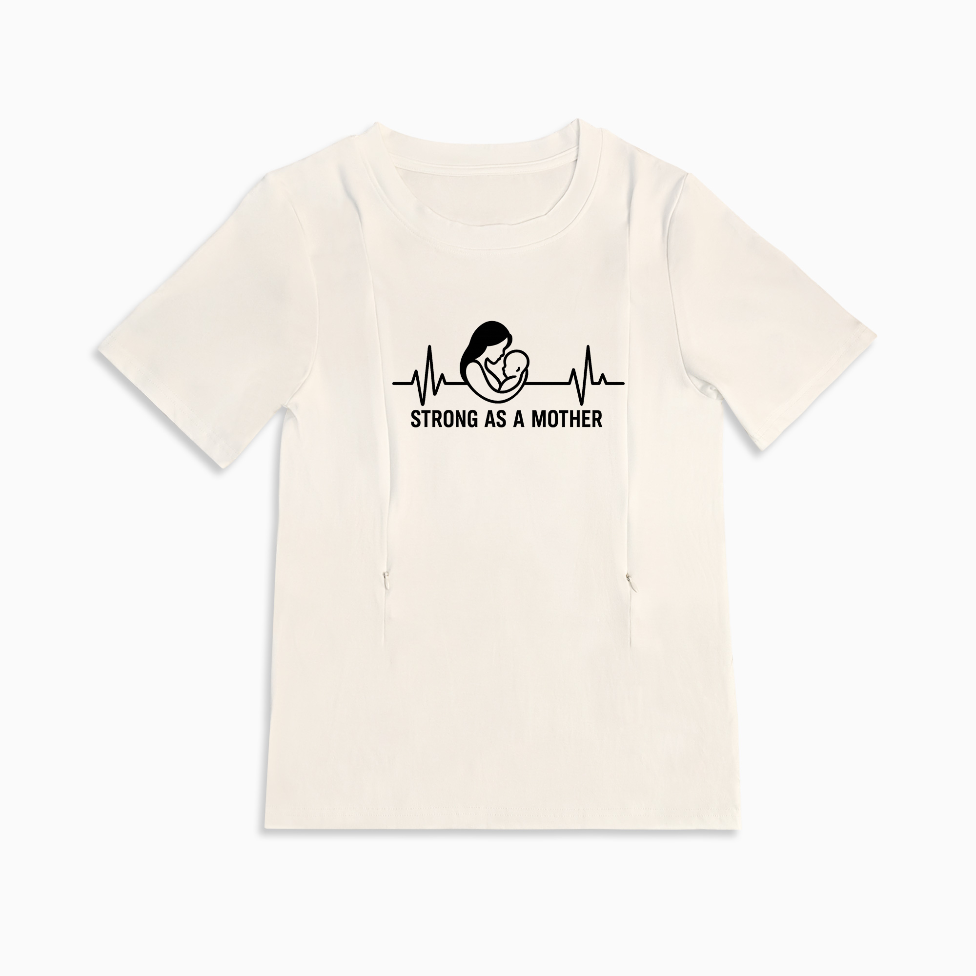 Strong as a Mother Breastfeeding Shirt | Empowering Tee w/ Hidden Zips